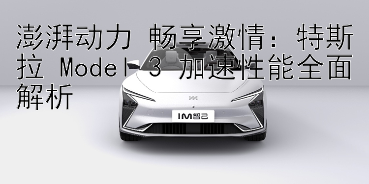 澎湃动力 畅享激情：特斯拉 Model 3 加速性能全面解析